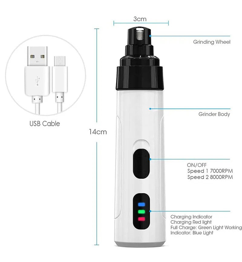 PawsPro QuietGrind Rechargeable Nail Trimmer